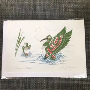 Richard Shorty Native Art Card called Loons - Mates